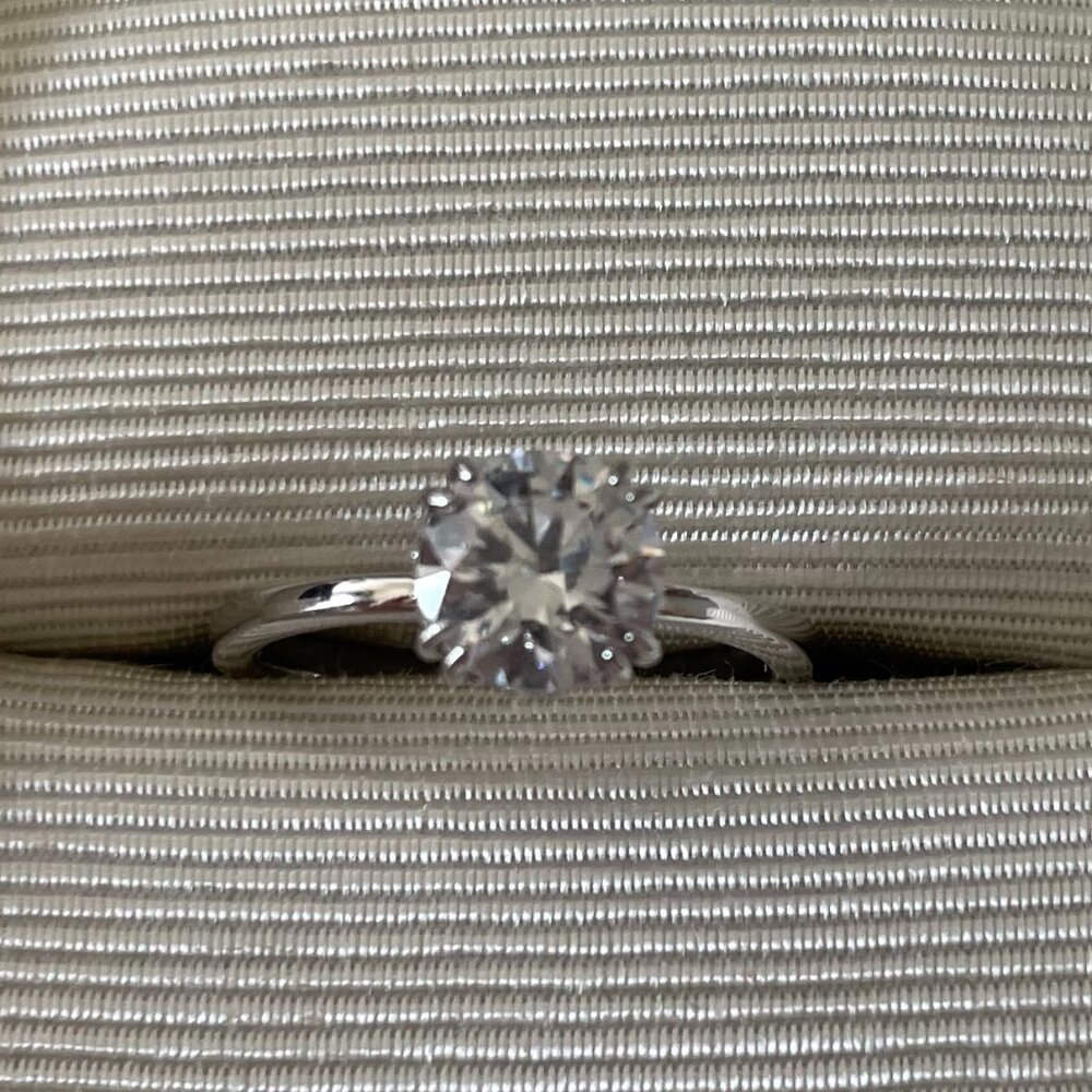 Silver Solitaire Swarovski Ring - image 3